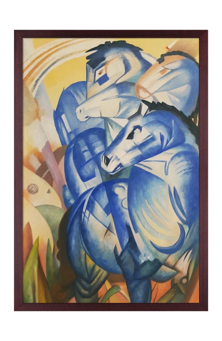 OVERSTOCK ART The Tower of Blue Horses - Framed Oil Reproduction of an Original Painting by Franz Marc, Alternate, color, 