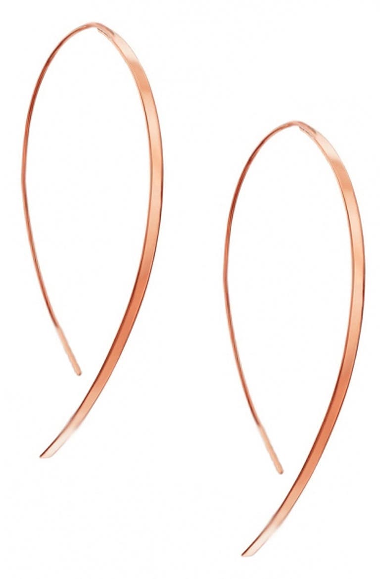 Small Vanity Hooked-On Hoop Earrings, Main, color, ROSE GOLD