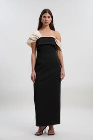 Karen Millen Tailored Taffeta Sleeve Maxi Dress