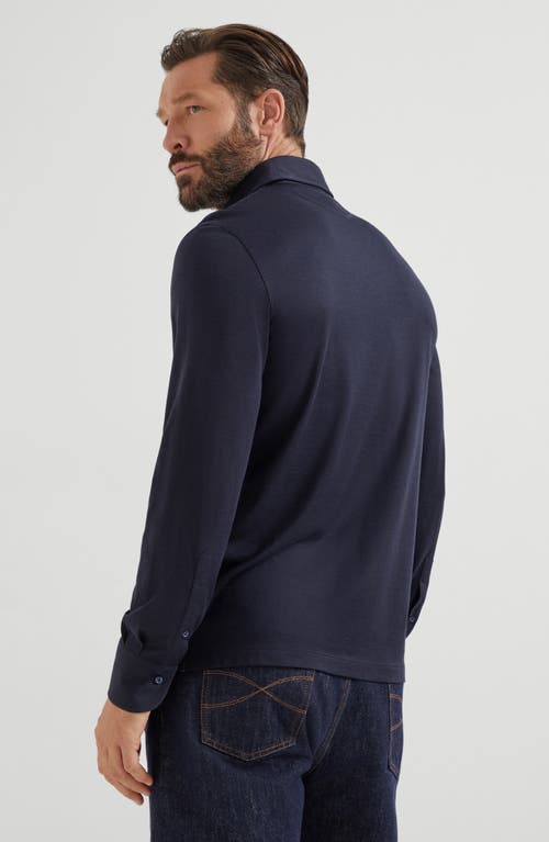 Brunello Cucinelli Long-sleeved Cotton Polo Shirt