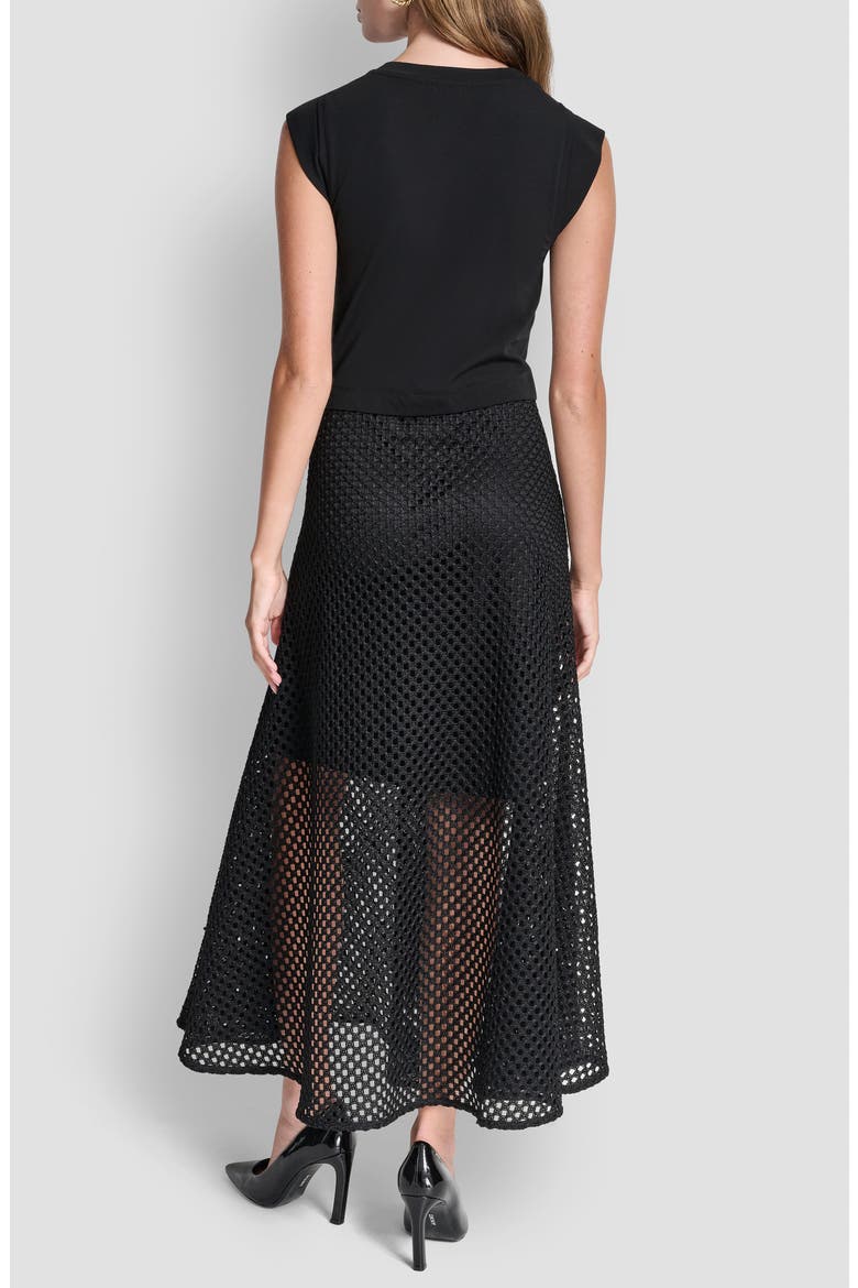 Fauchet Mixed Media Maxi Dress, Alternate, color, BLACK/BLACK