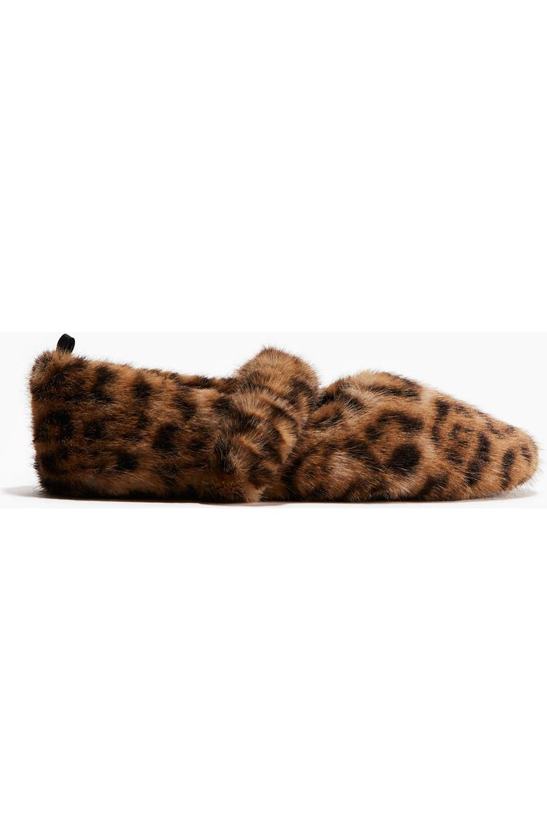 H&M Fluffy Slippers, Alternate, color, Beige/Leopard Print