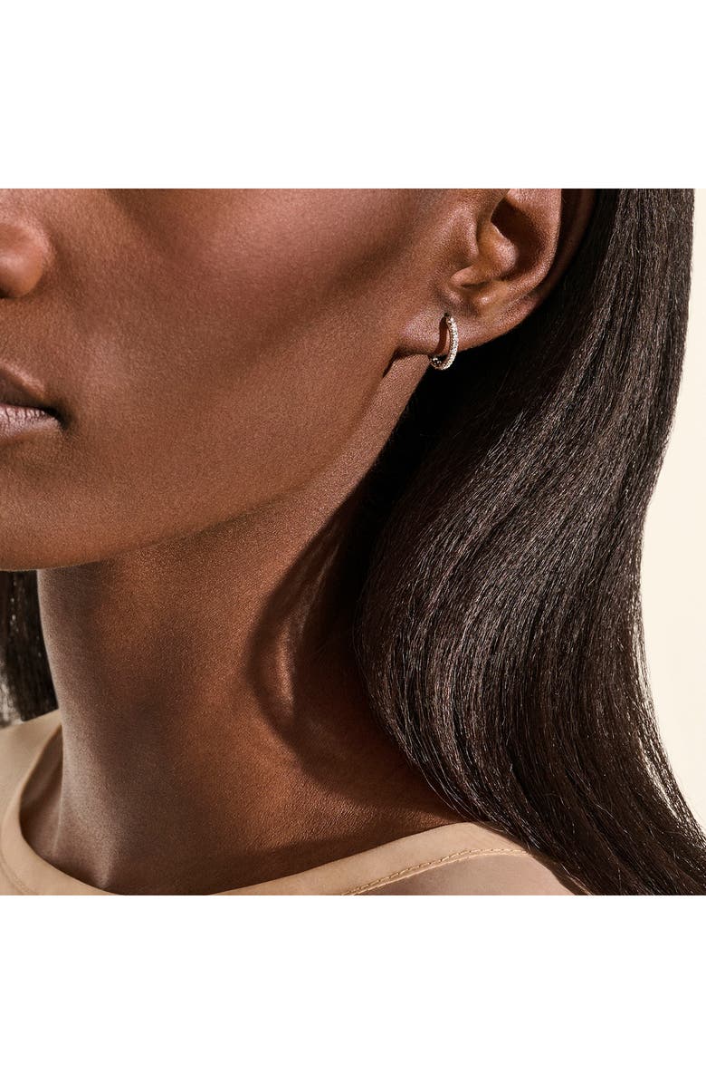 John Hardy JH Essentials Pavé Hoop Earrings, Sterling Silver, Diamonds, 13mm, Alternate, color, Silver/ Diamonds