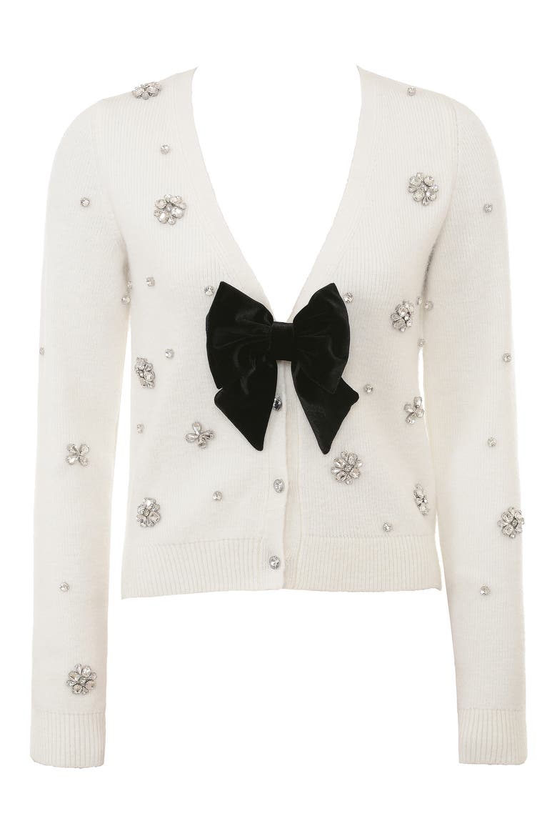 Beaubella Embellished Cardigan, Alternate, color, IVORY
