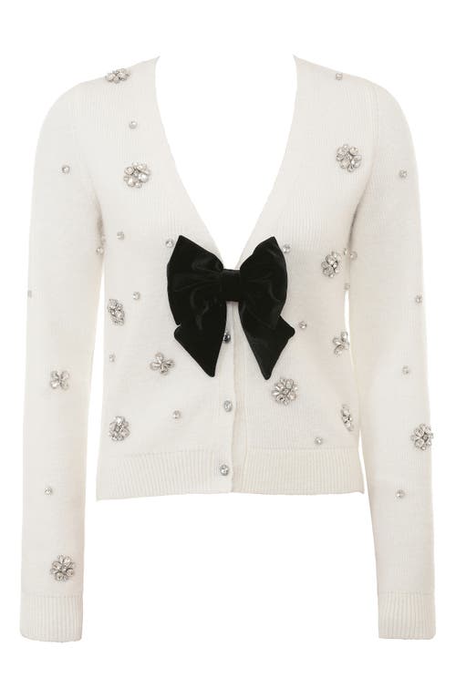 House Of Cb Beaubella Embellished Cardigan In Ivory