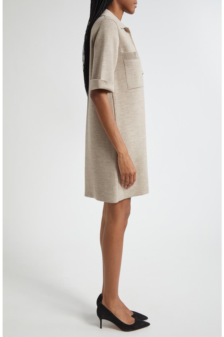 Madden Merino Wool Half Placket Sweater Dress, Alternate, color, OATMEAL MELANGE