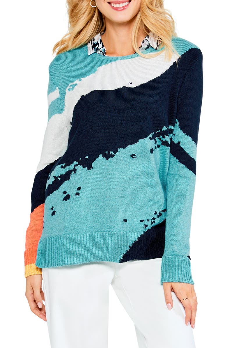 NIC+ZOE Sky Scene Sweater, Main, color, 
