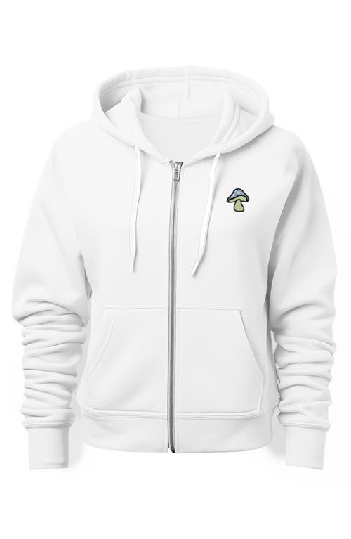 Dalix Mushroom Zip Hoodie In White