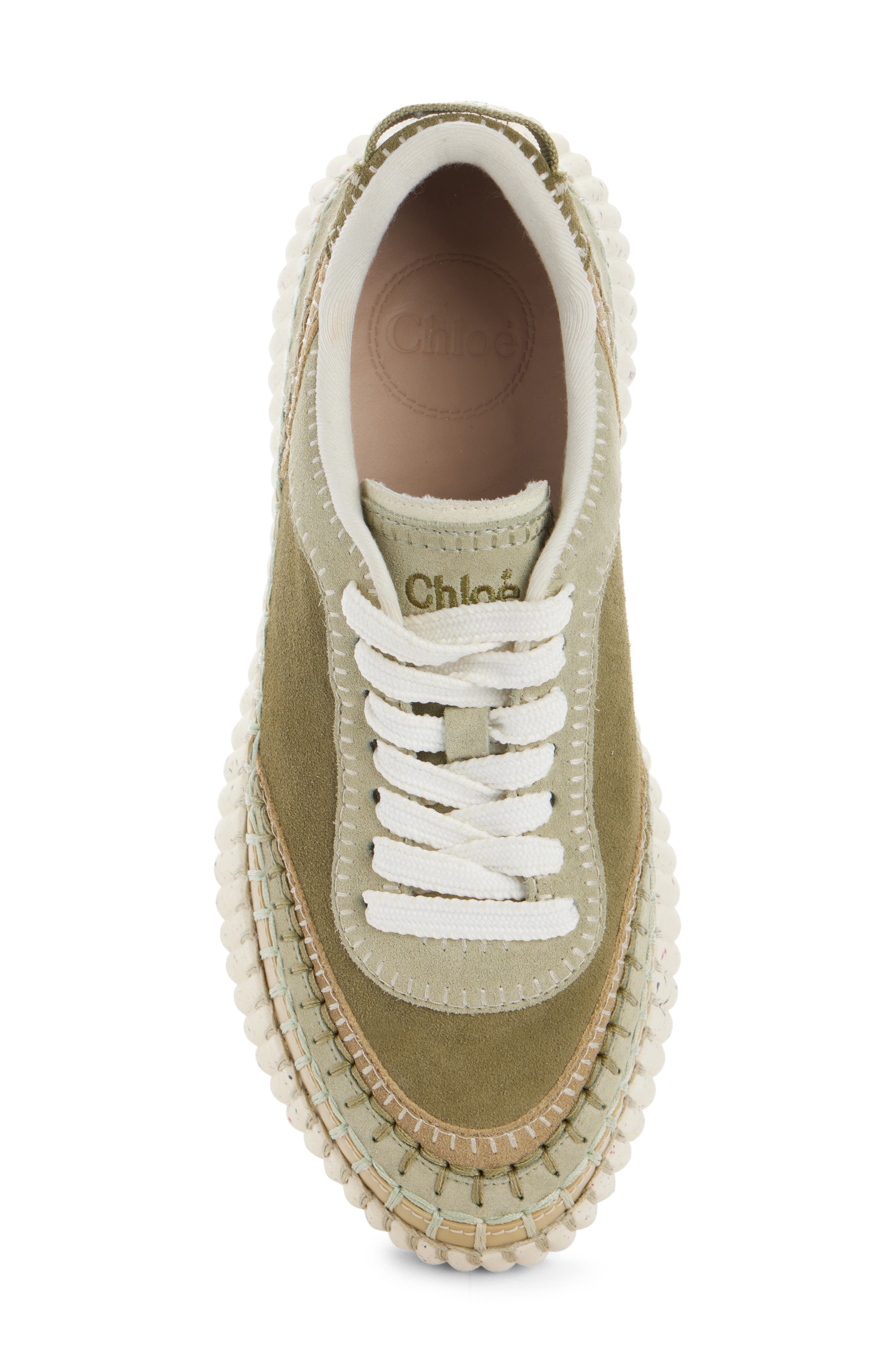 Chloé Nama Platform Sneaker, Alternate, color, Sweet Khaki