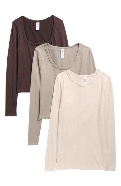 Assorted 3-Pack Leighton Rib Seamless T-Shirts