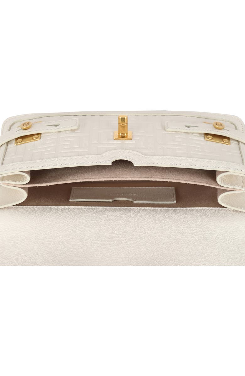 Balmain B-Buzz 24 Monogram Embossed Leather Top Handle Bag, Alternate, color,