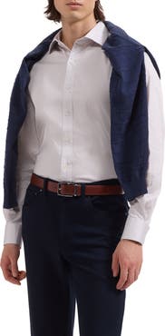 Bugatchi Axel Shaped Fit Geo Print Stretch Cotton Button-Up Shirt