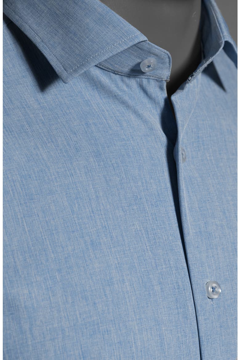 Microfiber Stretch Short Sleeve Button-Down Shirt, Alternate, color, LIGHT BLUE