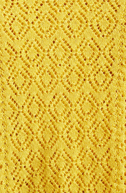 Doen Dôen Diane Pointelle Cardigan In Yellow