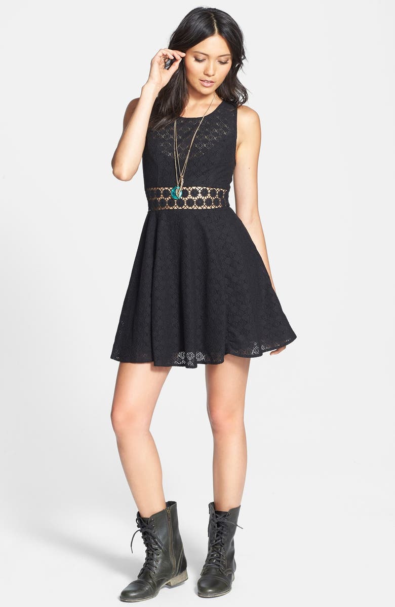 Free People 'Daisy' Lace Fit & Flare Dress, Alternate, color, 