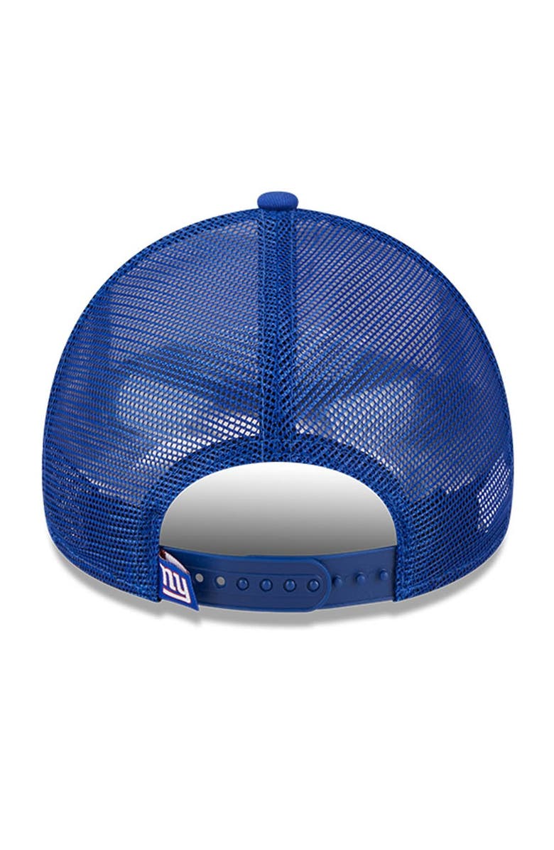 New Era Men's New Era White/Royal New York Giants Stacked A-Frame Trucker 9FORTY Adjustable Hat, Alternate, color, White