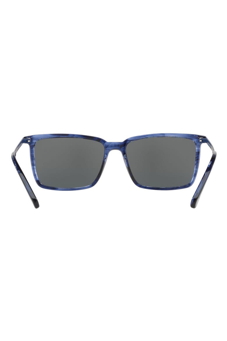 58mm Rectangular Sunglasses, Alternate, color, NAVY HORN/ GREY BLUE
