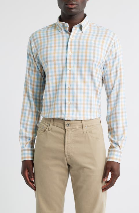 Callum Check Performance Button-Down Shirt