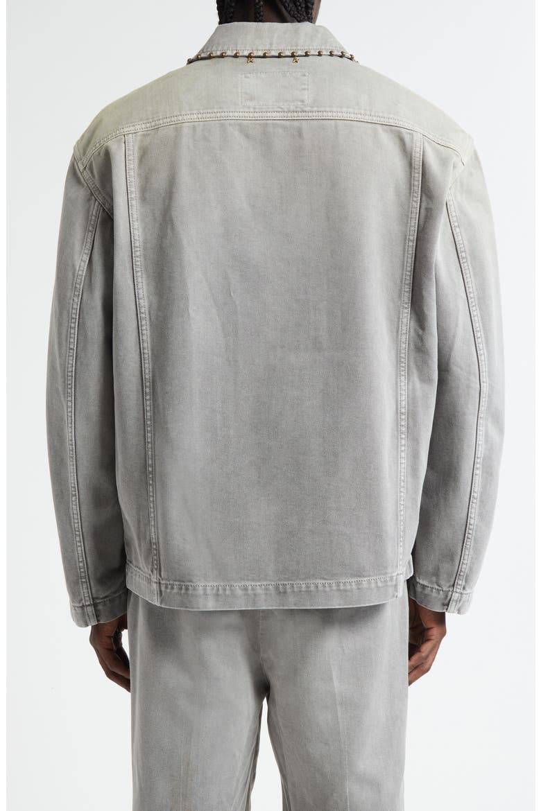 Journey Studded Cotton Twill Chore Jacket, Alternate, color, GREY