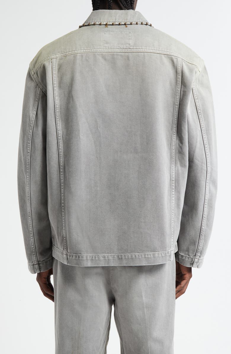Golden Goose Journey Studded Cotton Twill Chore Jacket, Alternate, color, Grey