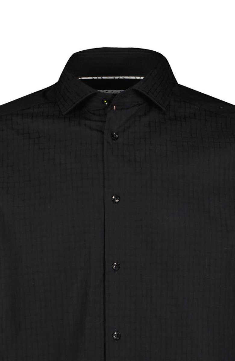 Luchiano Visconti Alligator Jacquard Shirt, Alternate, color, Black