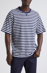 Dolce&Gabbana Embroidered Logo Stripe Stretch Cotton T-Shirt