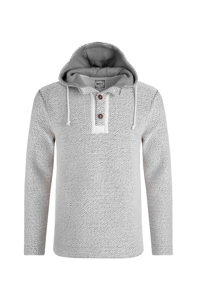 Weird Fish Bakersfield Button Neck Hooded Fleece, Alternate, color, Ecru