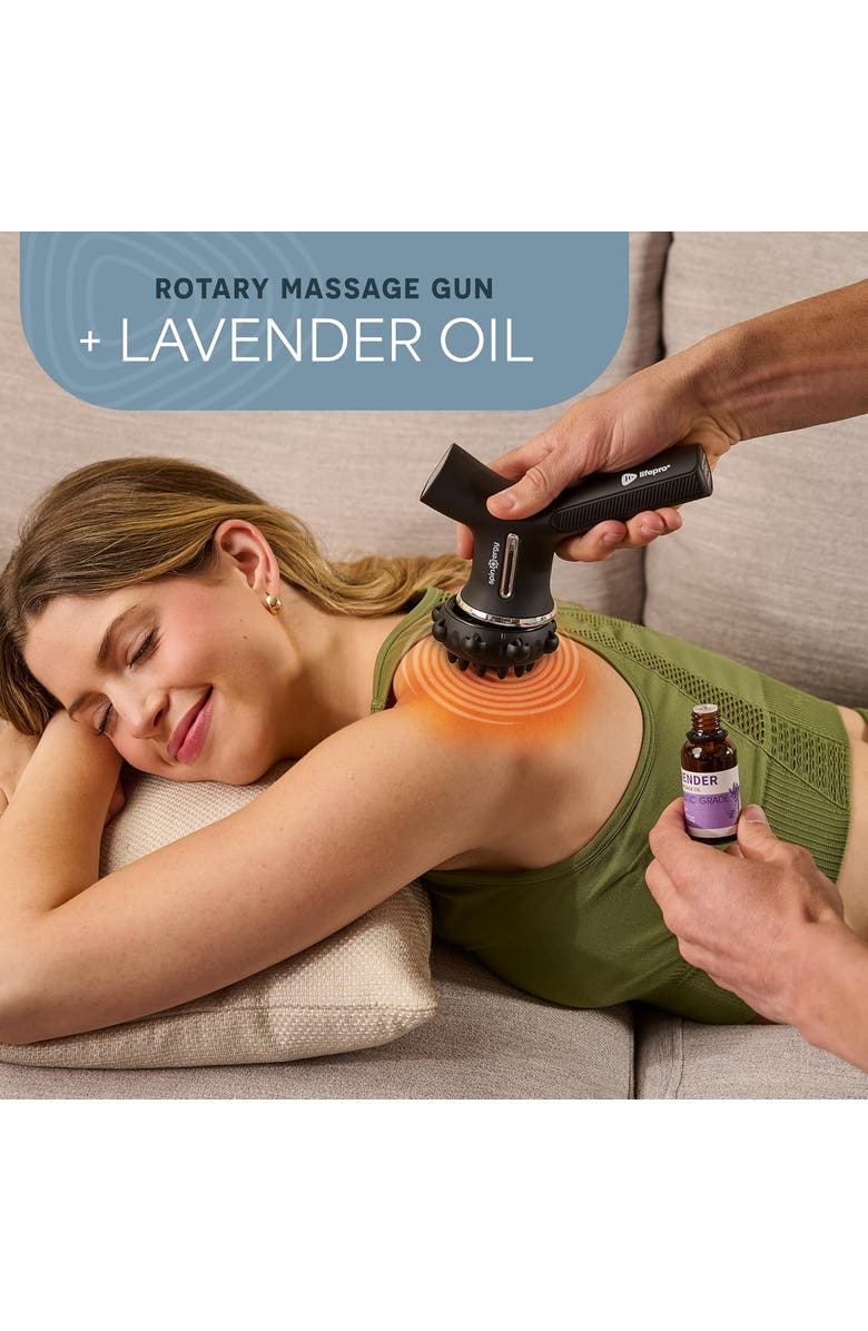 Lifepro Spinergy Oil-Compatible Lymphatic Drainage Massage Gun Rotary Deep Tissue Massager Gun, Alternate, color, Blue