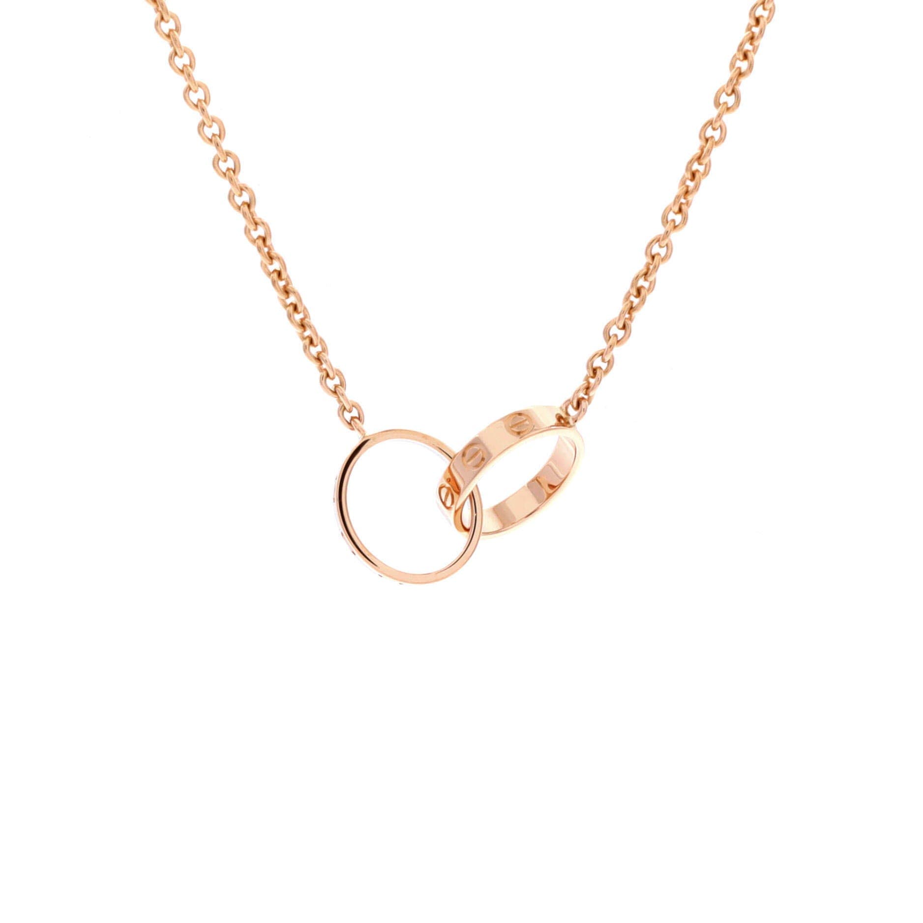 Love Interlocking Necklace 18K Rose Gold, Main, color, Metallic Gold
