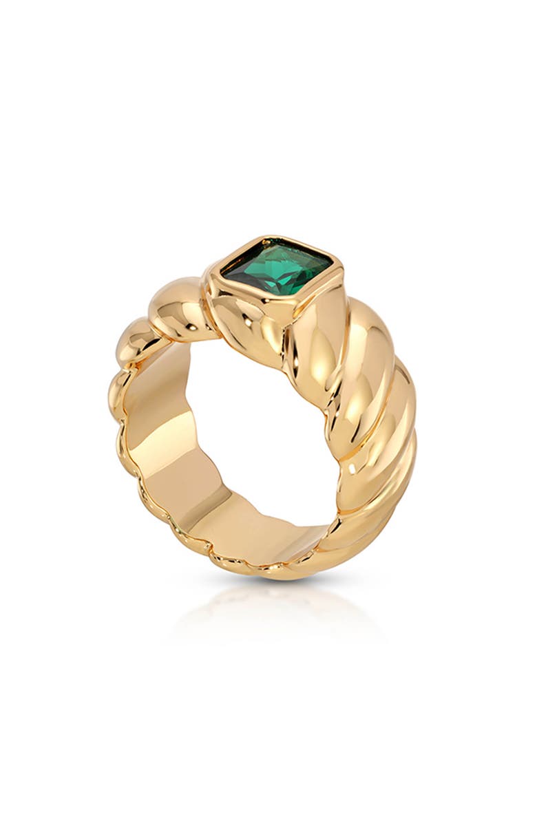 Ettika So Twisted Statement Ring, Alternate, color, Green