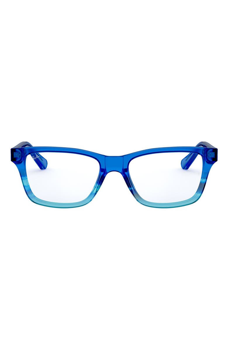 Ray-Ban Kids' 48mm Rectangular Optical Glasses, Main, color, Blue Stripe