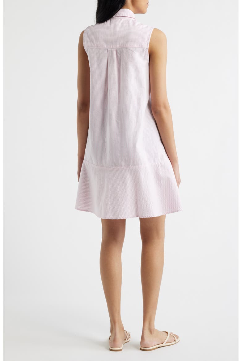Marina Stripe Sleeveless Cotton Shirtdress, Alternate, color, PINK CHIC