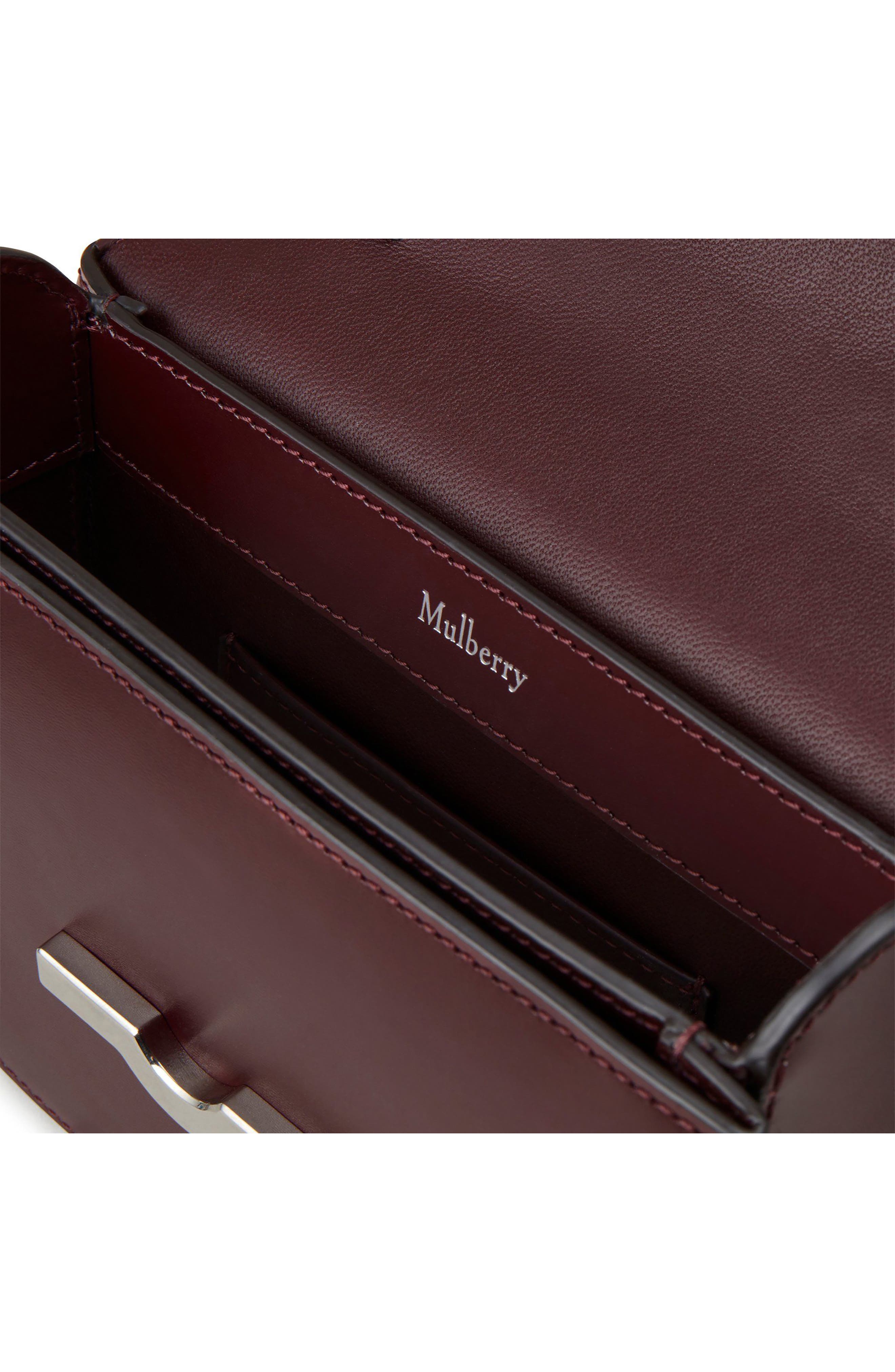 Mulberry Small Pimlico Super Luxe Leather Crossbody Bag, Alternate, color, Black Cherry