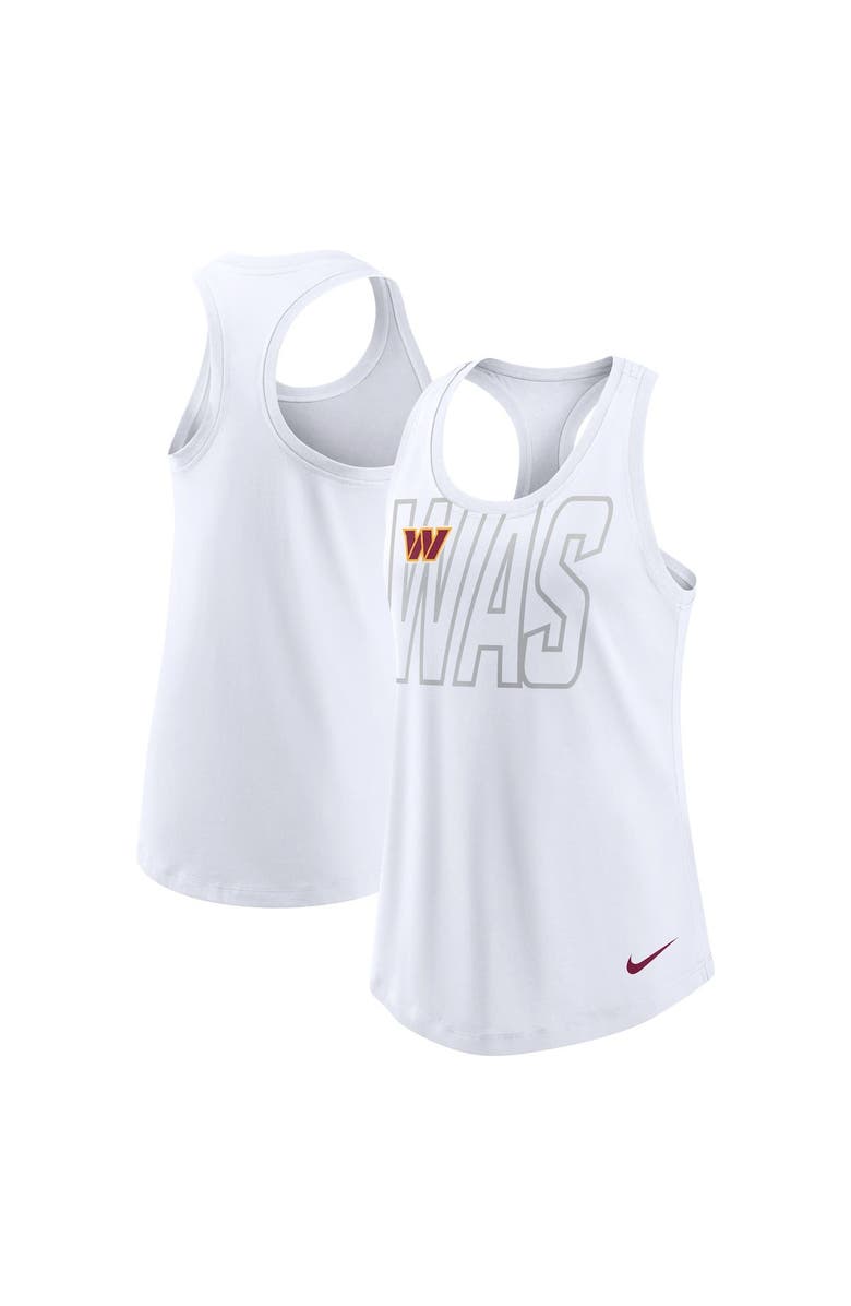 Nike Women's Nike White Washington Commanders Tri-Blend Scoop Neck Racerback Tank Top, Main, color,