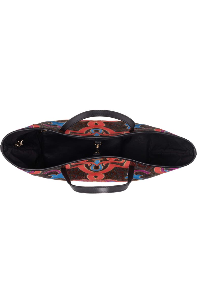 Etro Embroidered Paisley Shopping Tote, Alternate, color,