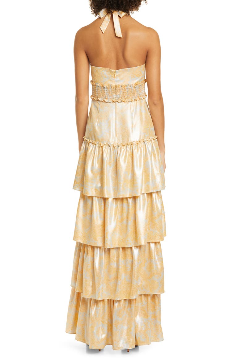 Ivy Tiered Satin Maxi Dress, Alternate, color, SNAPDRAGON