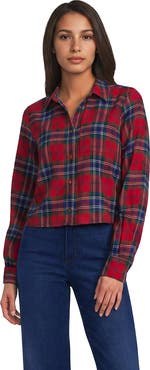 Lands' End Cropped Flannel Shirt