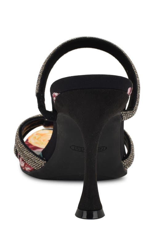 Nine West Unela Crystal Embellished Strap Sandal In Black