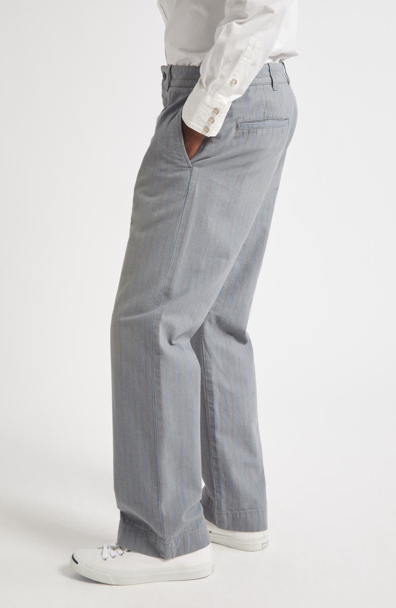 Double RL Maitland Stripe Flat Front Cotton & Linen Chinos, Alternate, color, Faded Navy Stripe
