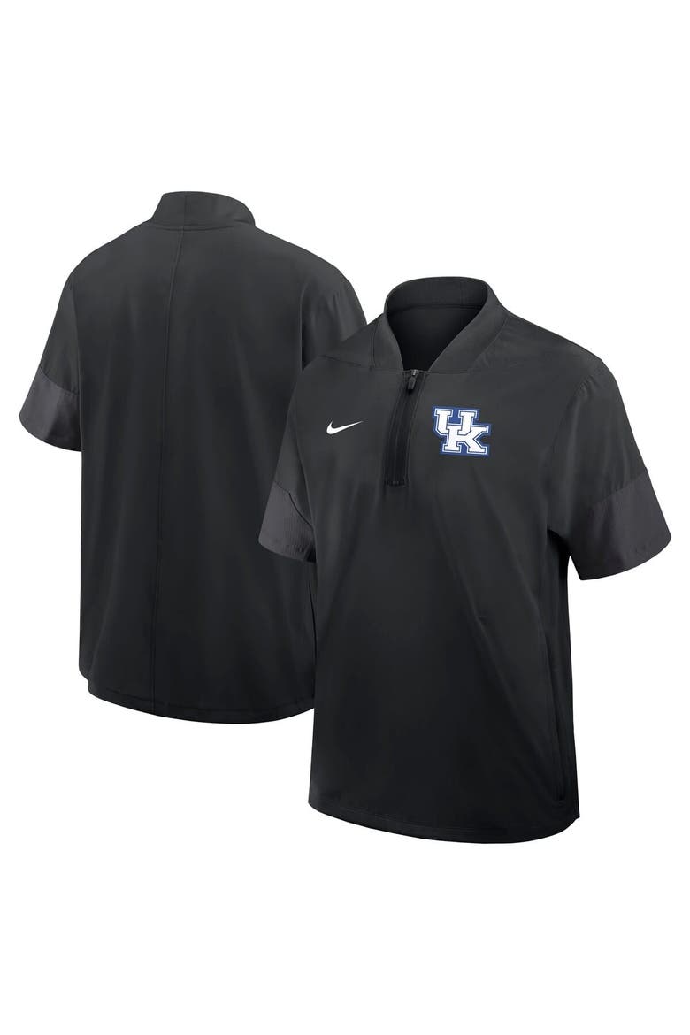 Men's Nike Black Kentucky Wildcats 2025 Sideline Coaches Lightweight Short Sleeve Jacket, Main, color, Black