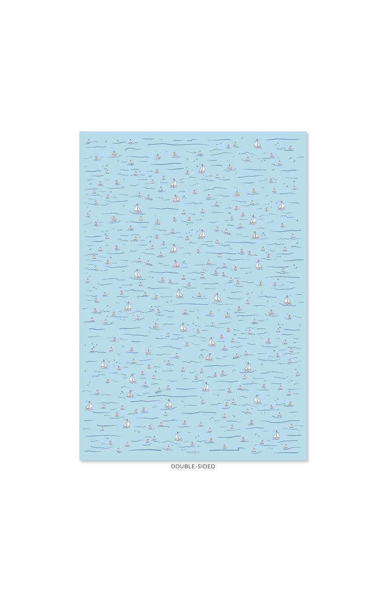 Ramus & Co Eight Sheets Two-Sided "Club Life" & "Sails Up" Heavyweight Gift Wrap, Alternate, color, Multicolored