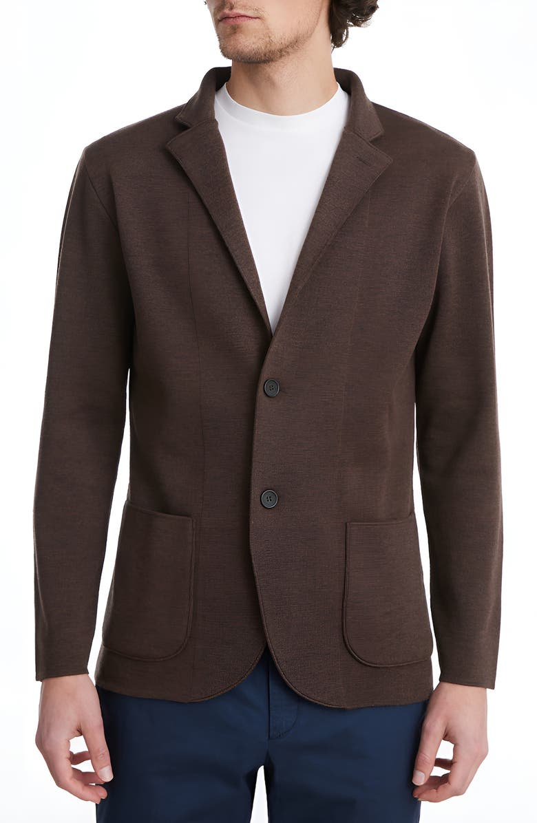 Emanuel Berg Solid Brown Wool Sport Coat, Main, color,