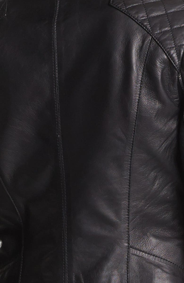 Halogen<sup>®</sup> Cutaway Leather Jacket, Alternate, color,