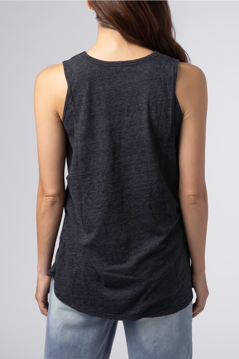 Flowy Nursing Tank Top Cotton Blend, Alternate, color, Black Charcoal