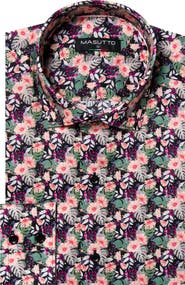 MASUTTO Calama Print Button-Up Long Sleeve Shirt