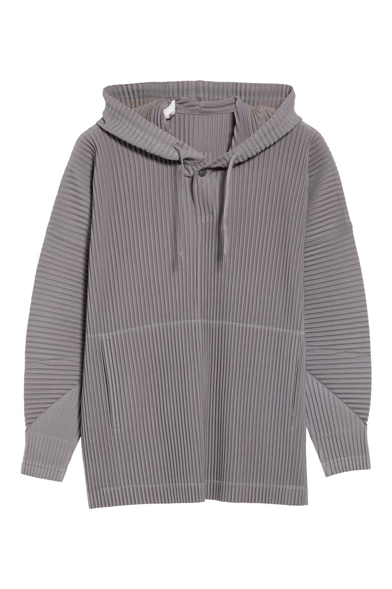 Monthly Colors October Pleated Hoodie, Main, color, DIM GRAY