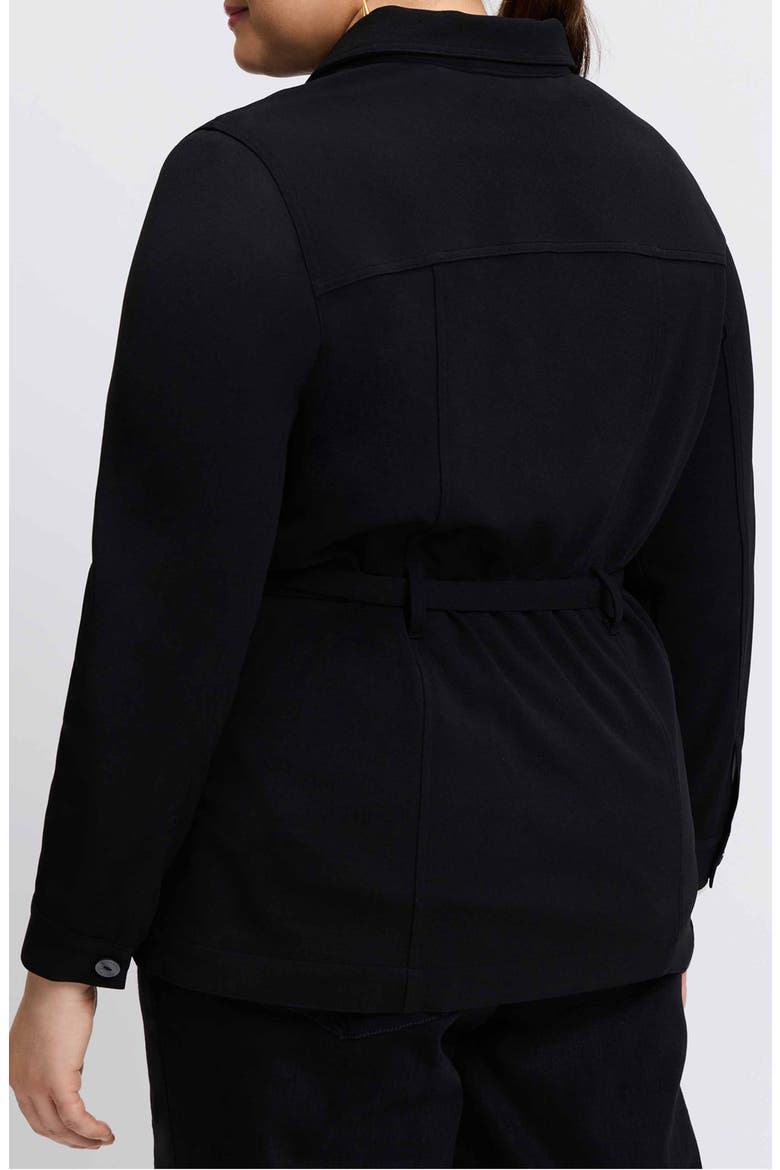 Stella Crepe Knit Utility Jacket, Alternate, color, BLACK