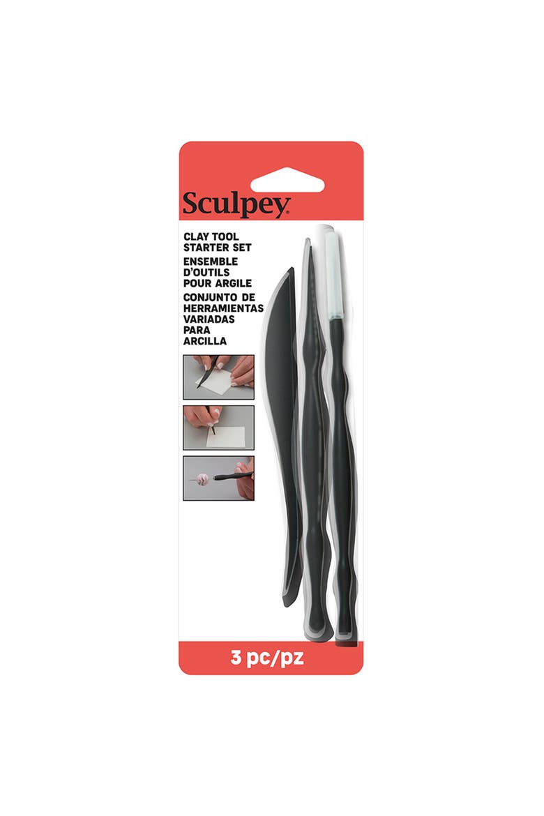 Sculpey Clay Tool Starter Set Clay Sculpting Tools, Main, color, Black