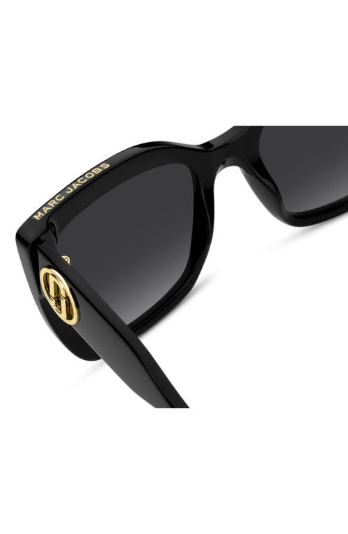 Marc Jacobs 811s Square Acetate Sunglasses In Black/dark Grey