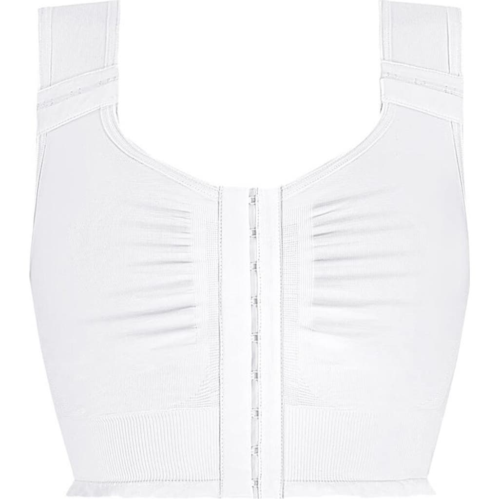Amoena LymphFlowLong Wire-Free Front Closure Bra in White at Nordstrom, Size Small